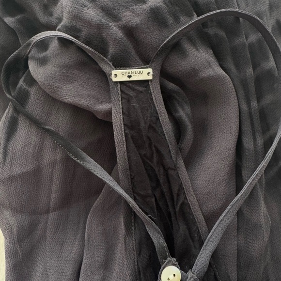 Chan Luu Shabori Tie Dye Nine Iron Black Asymmetrical Dress Small Viscose - Picture 5 of 8